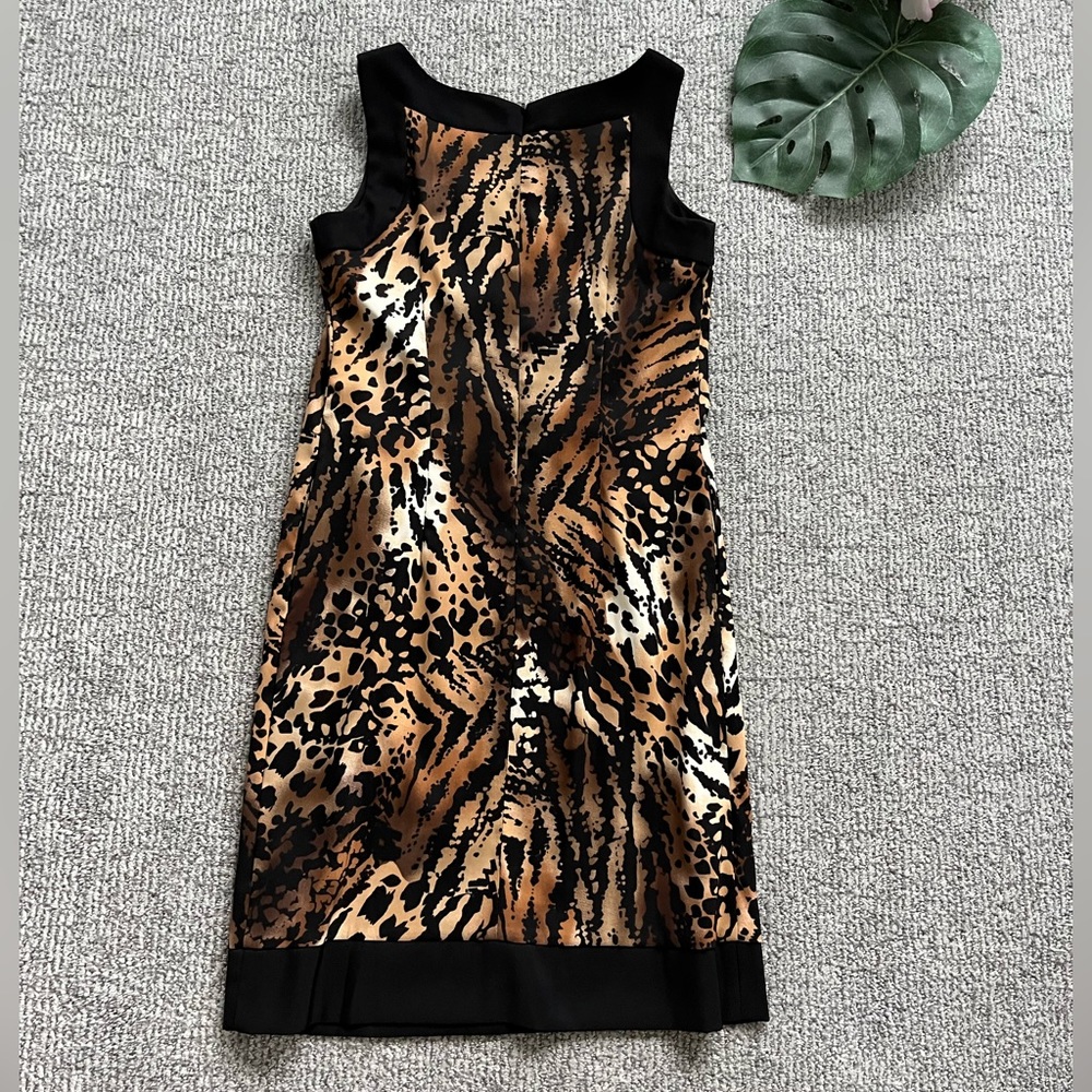 Ab Studio Animal Print U-neck Midi Dress Size 2 - Picture 7 of 16